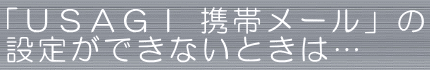 「ＵＳＡＧＩ 携帯メール」の 設定ができないときは… 